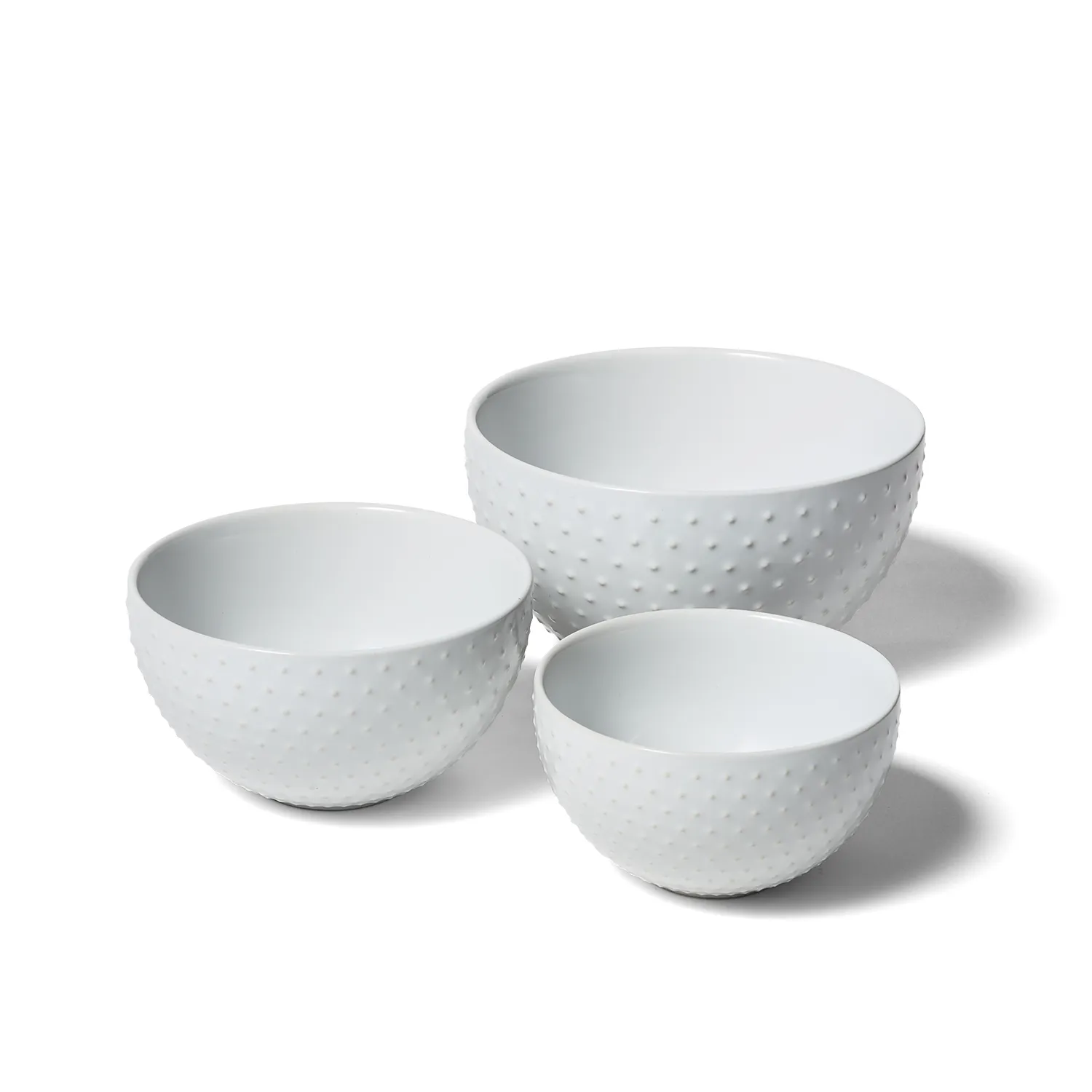 Sur La Table 3-Piece Ceramic Prep Bowl Set, Dotted