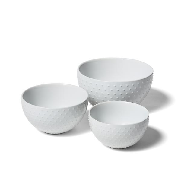Sur La Table 3-Piece Ceramic Prep Bowl Set, Dotted