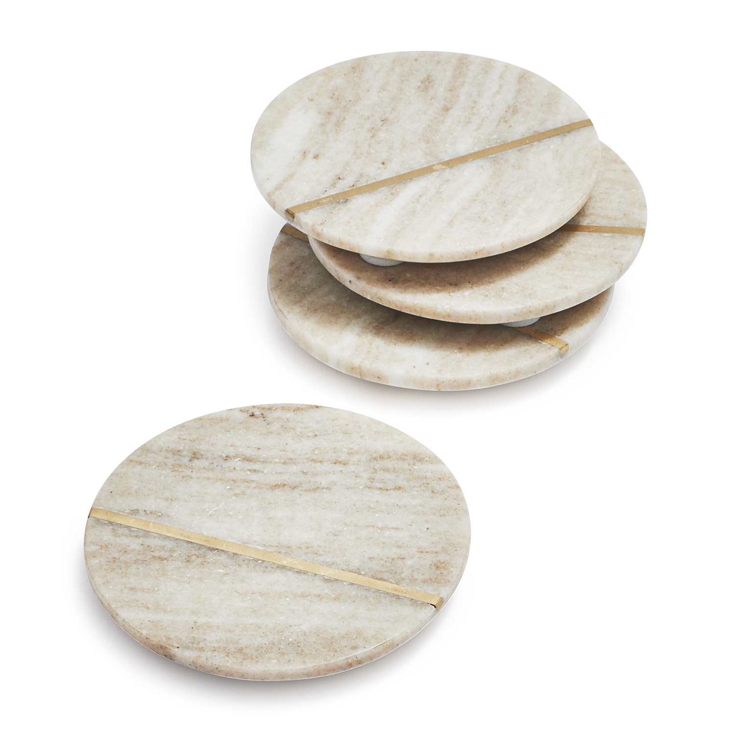 Beige Marble Coasters, Set of 4