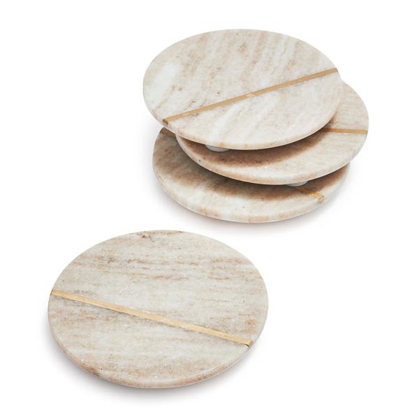 Beige Marble Coasters, Set of 4