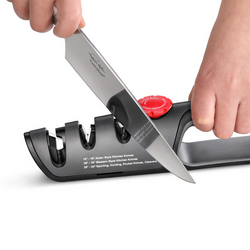 Cangshan 3-in-1 Handheld Knife Sharpener I am impressed with the edge it puts on my knife with just a few passes over the stones