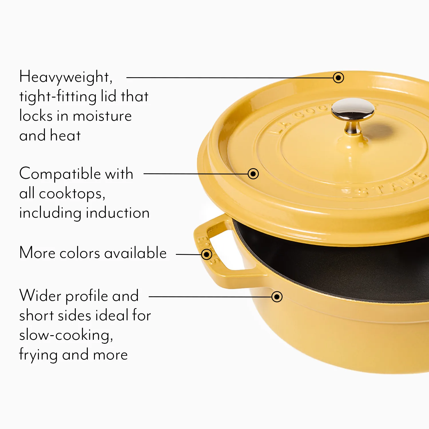 Staub Shallow Round Dutch Oven, 4qt.
