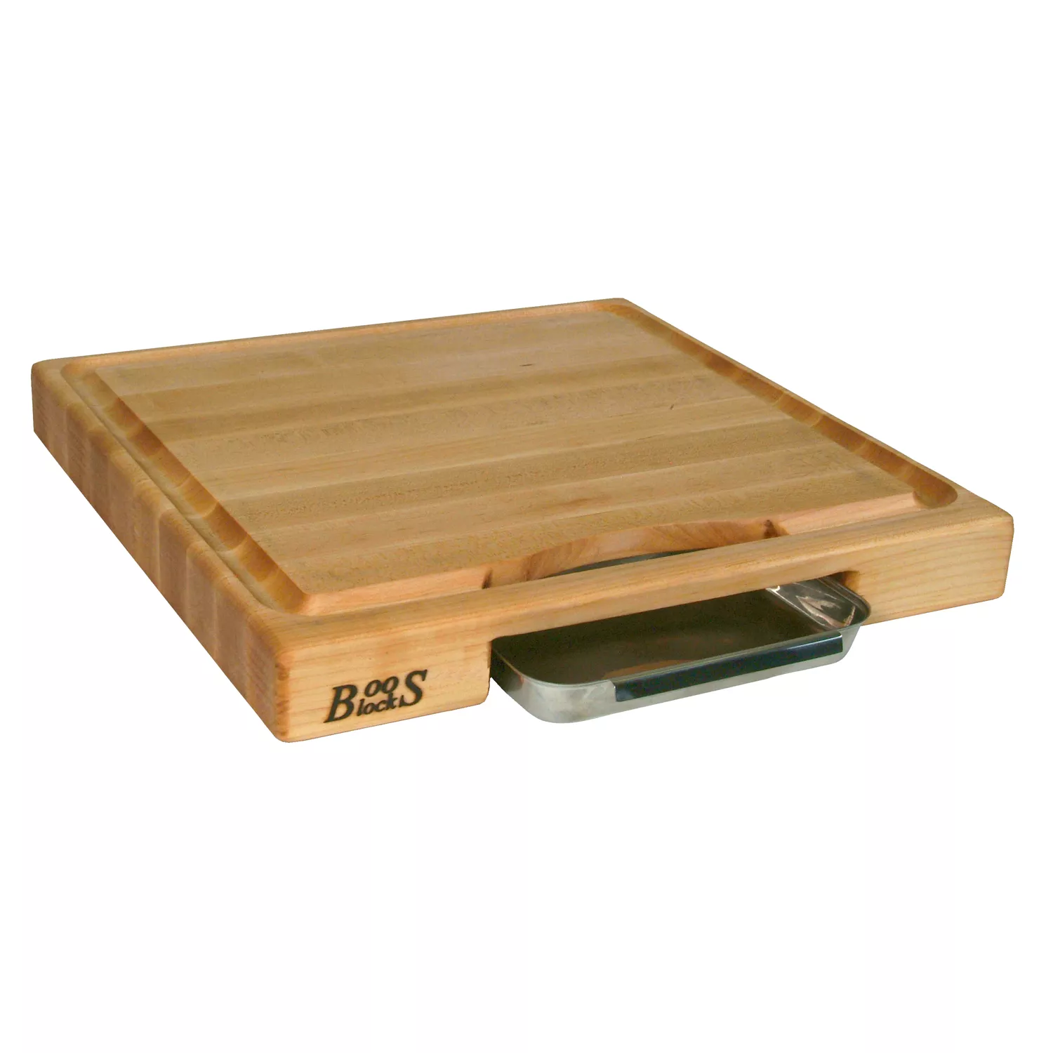 John Boos Maple Edge-Grain Cutting Board w/ Juice Groove & Handles, 2.25" Thick