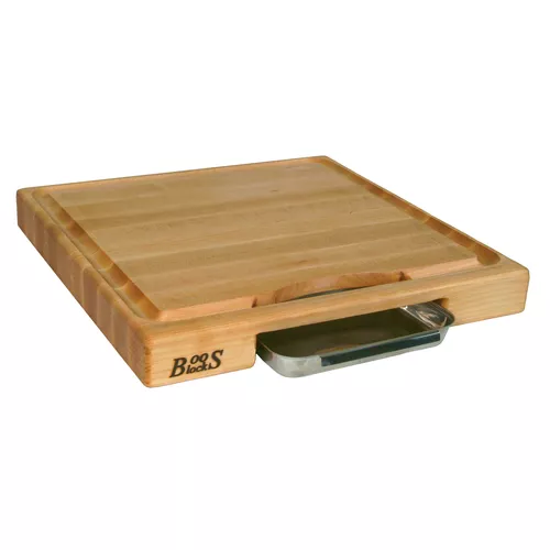 John Boos Maple Edge-Grain Cutting Board w/ Juice Groove & Handles, 2.25" Thick