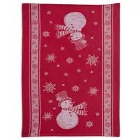 Sur La Table Red Snowman Jacquard Kitchen Towel, 28&#34; x 20&#34;
