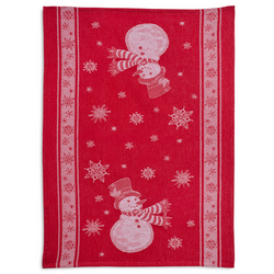 Red Snowman Jacquard Kitchen Towel, 28&#34; x 20&#34;