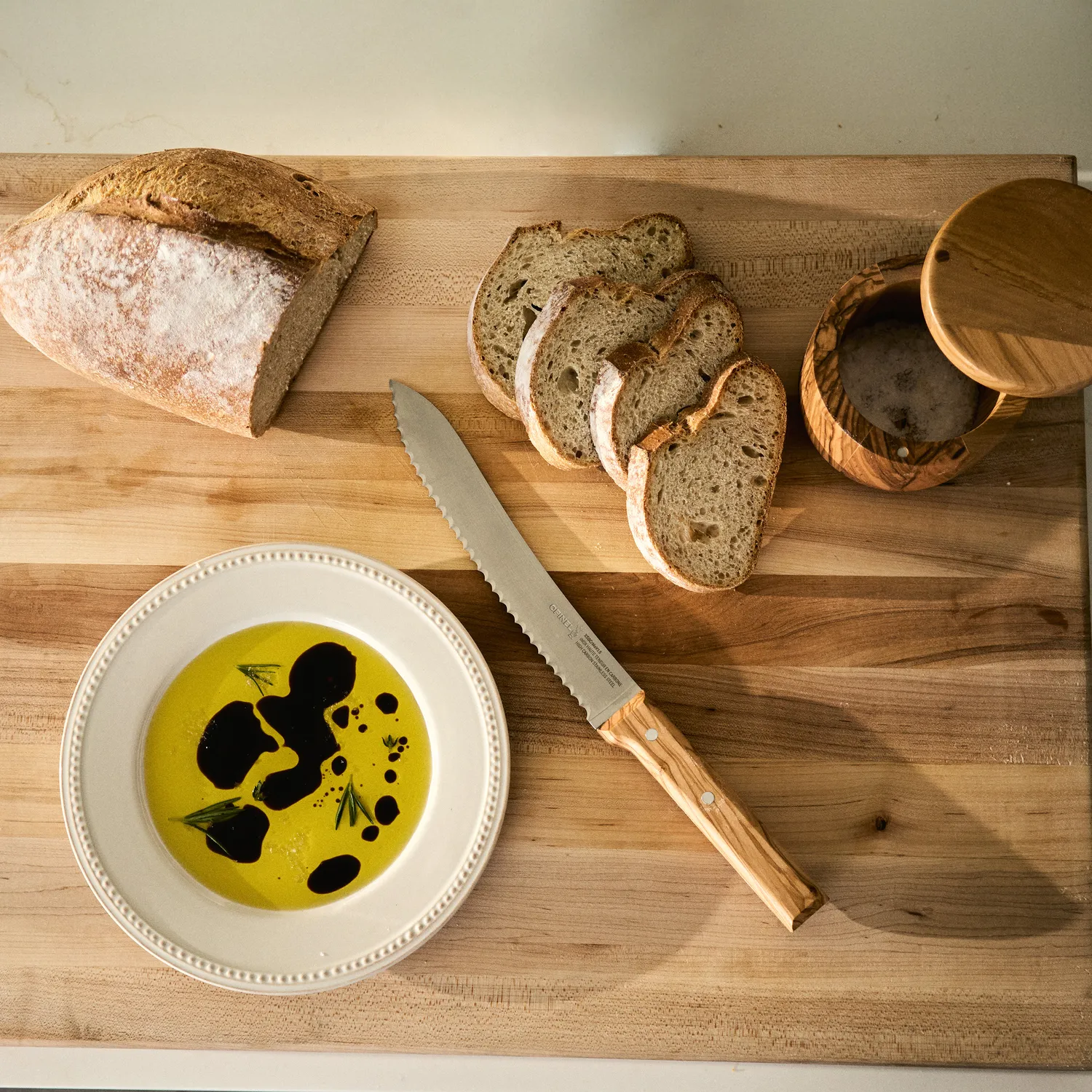 Opinel Serrated Olivewood 8" Bread Knife