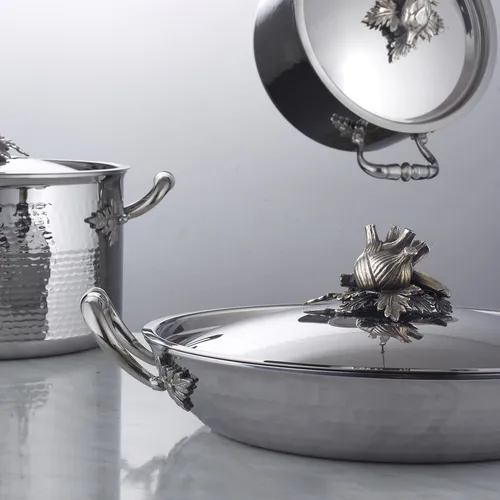 Ruffoni Opus Prima Hammered Stainless Steel Casserole, 4 qt.