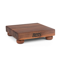 John Boos Walnut Edge Grain Serving Board with Feet, 9"x9"x1.5"