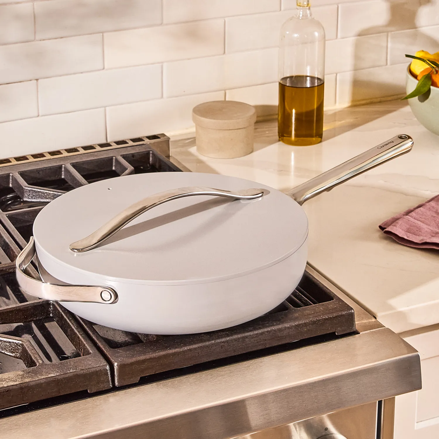 Caraway Ceramic Nonstick Sauté Pan with Lid, 4.5 qt.
