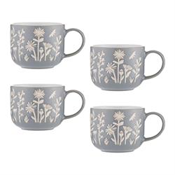 Mason Cash In the Meadow Blue Daisy Mug, Set of 4