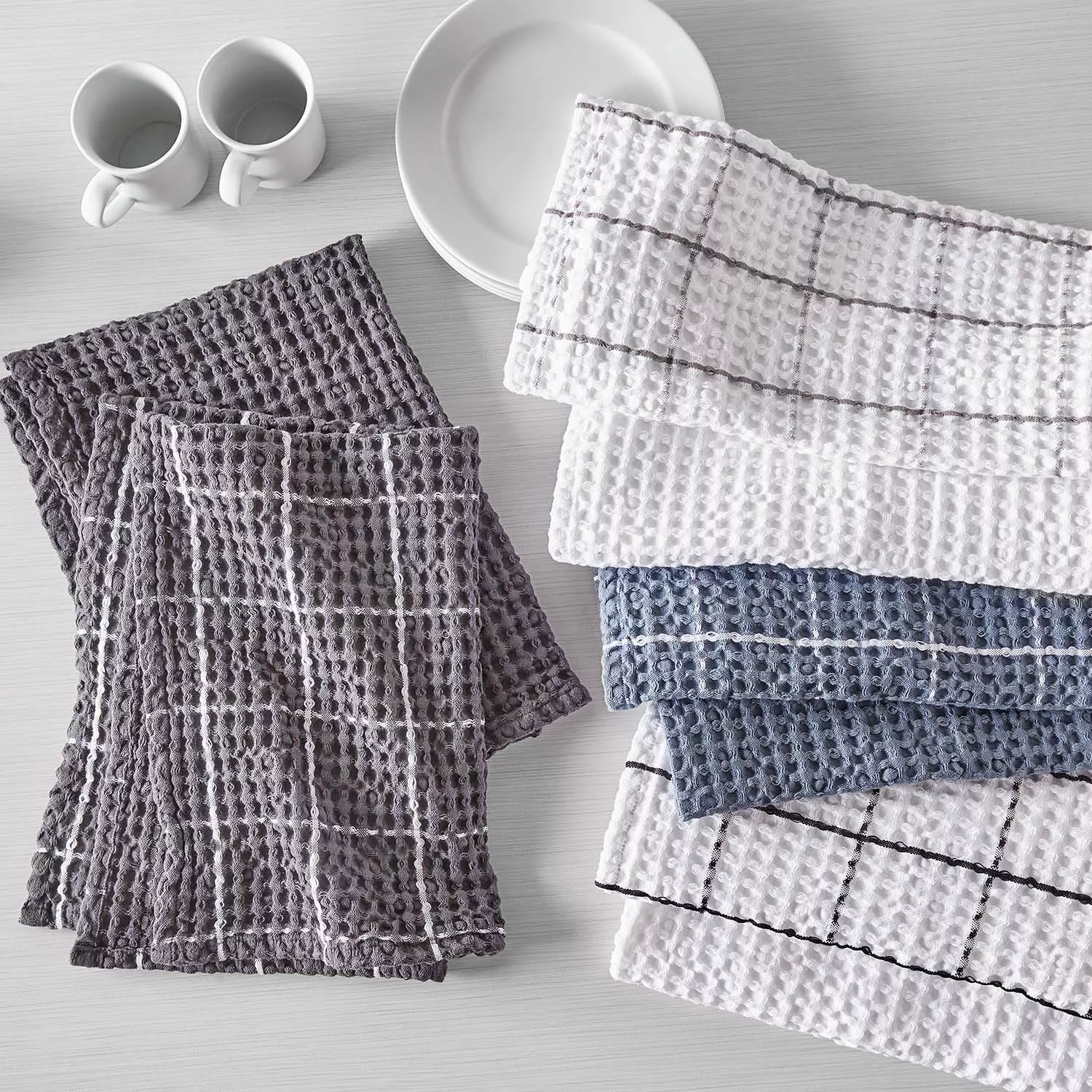 Sur La Table Washed Waffle Kitchen Towels, Set of 2