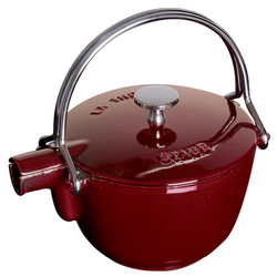 Staub® Grenadine Round Teapot I use this everyday to heat water quickly in the morning for tea and instant hot cereals