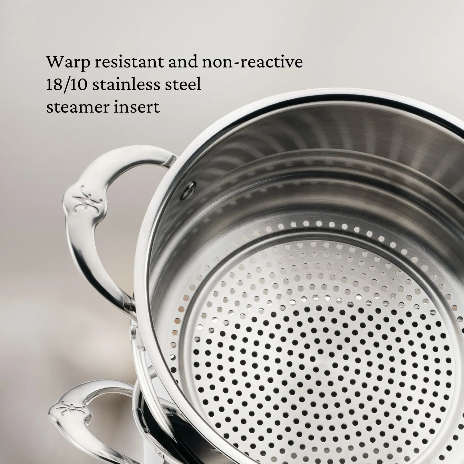 Hestan ProBond Luxe Stainless Steel Soup Pot with Steamer Insert, 3 qt.