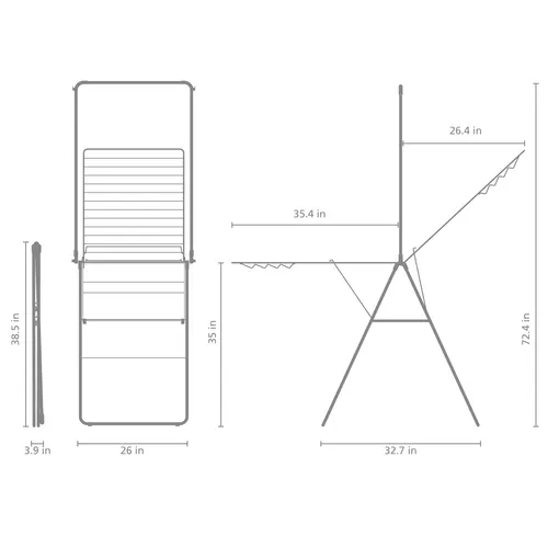 Brabantia Clothes Drying Rack with Garment Rail