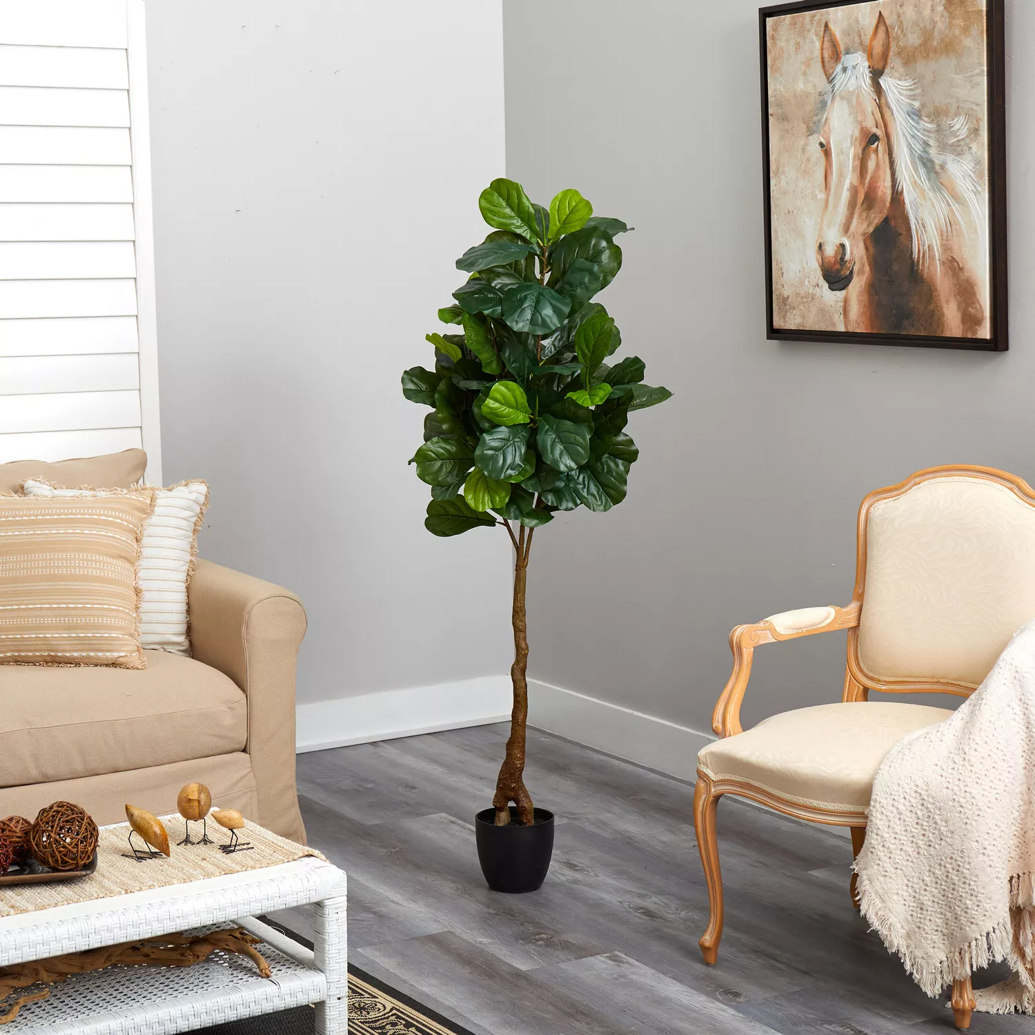 Nearly Natural Real Touch Fiddle Leaf Silk Tree 