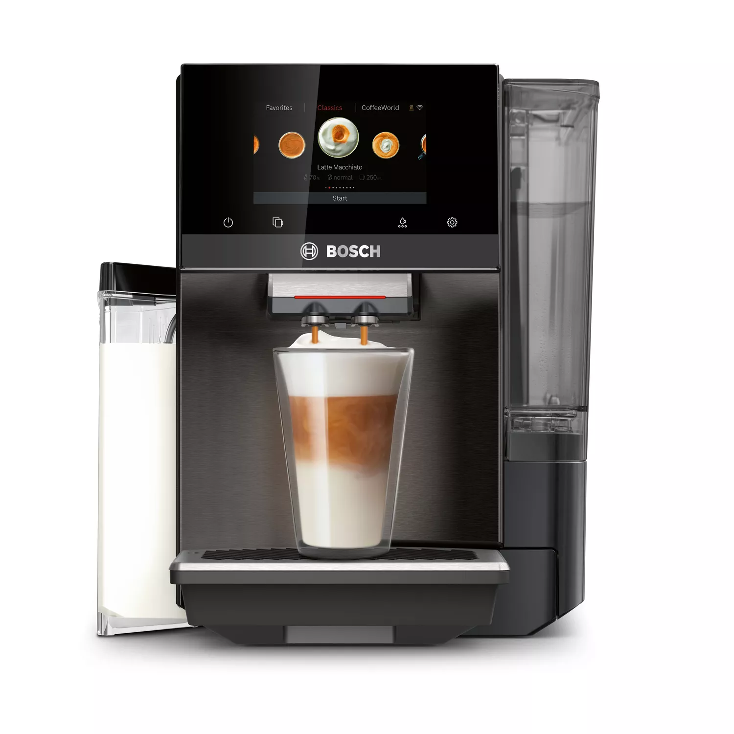 Bosch 800 Series Fully Automatic Espresso Machine in Black Stainless Steel