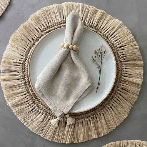 Tallo de Olivo Fringe Placemats, Set of 4
