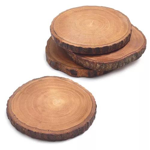 Sur La Table Wood Slice Coasters, Set of 4 Sur La Table Wood Slice Coasters, Set of 4