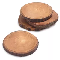 Sur La Table Wood Slice Coasters, Set of 4