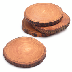 Wood Slice Coasters, Set of 4