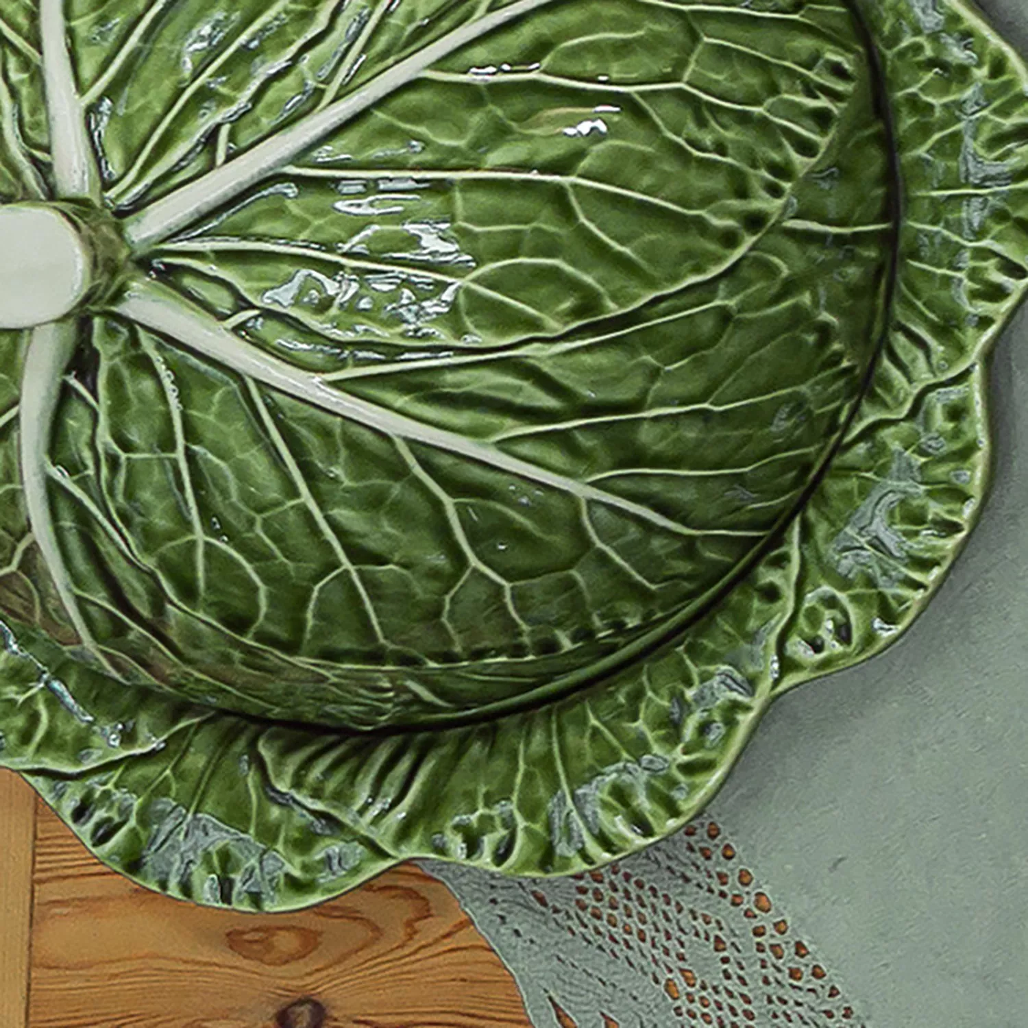 Bordallo Pinheiro Cabbage Cheese Tray with Lid