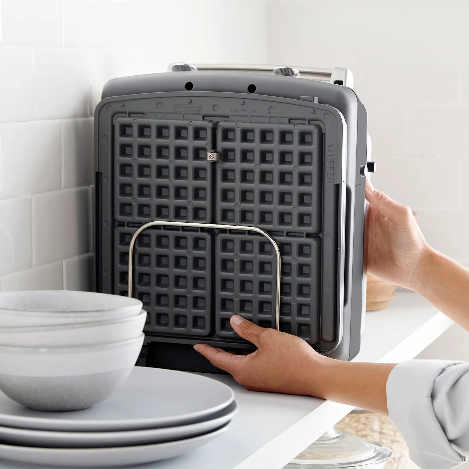 GreenPan 4-Square Waffle Maker with Removable Plates