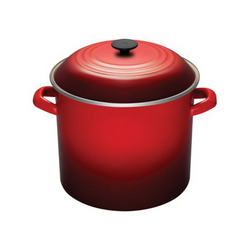 Le Creuset Cherry Enameled Steel Stockpot, 16 qt. Love the colors - started with flame and cerise and now have added eggplant, shades of blue and ocean to the mix