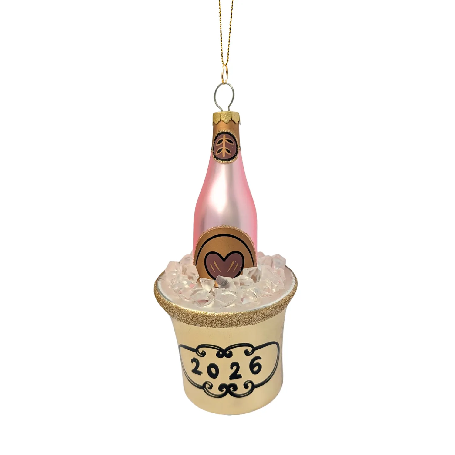 Sur La Table Champagne Over Ice Ornament