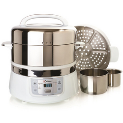 Euro Cuisine 2-Tier Stainless Steel Electric Food Steamer