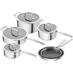 Zwilling Peak Stainless Steel Dual Performance Ceramic Nonstick 10-Piece Cookware Set It