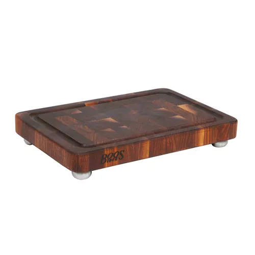 John Boos End Grain Cutting Boards with Juice Groove and Feet, 18"x12"x1.75"