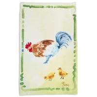 Sur La Table Jacques P&#233;pin Collection Chicken with Chicks Linen Kitchen Towel, 28&#34; x 18&#34;
