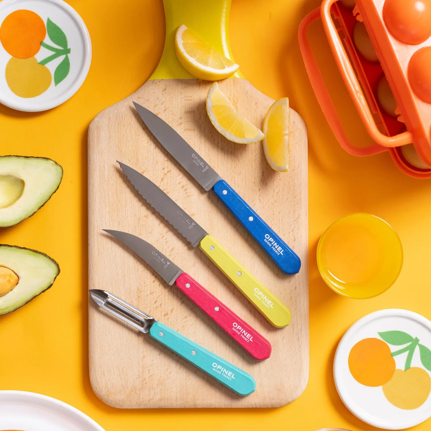 Opinel Les Essentiels 4-Piece Paring & Peeler Knife Set 