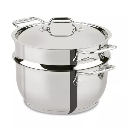 All-Clad Stainless Steel Casserole with Steamer Insert, 5 qt.