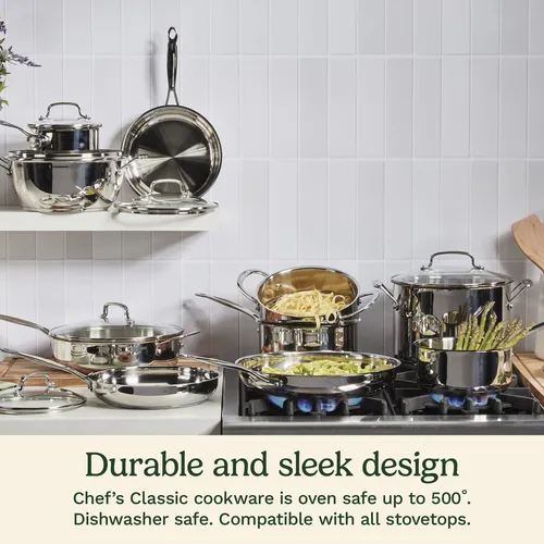 Cuisinart Chef's Classic Stainless Steel Skillet with Lid, 12"