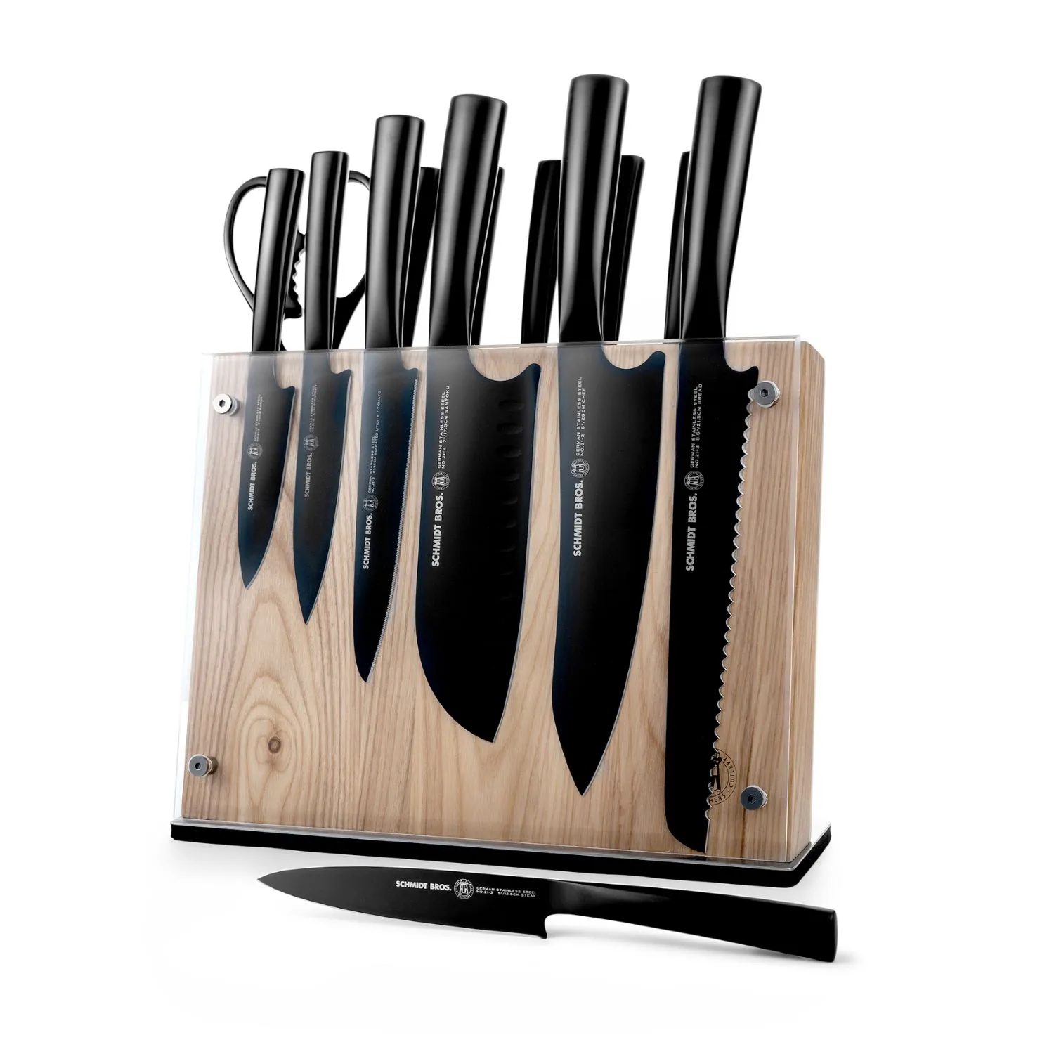 Schmidt Brothers Jet Black 14-Piece Knife Block Set