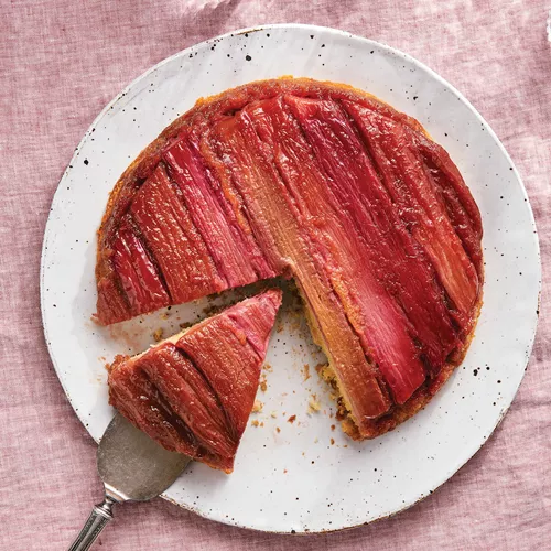 Rhubarb-Cardamom Upside-Down Cake