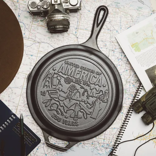 Lodge USA 250th Anniversary Cast Iron Skillet, 10.25"