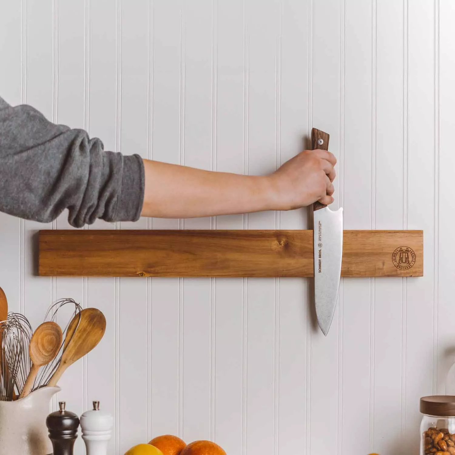 Schmidt Brothers Cutlery Acacia Magnetic Wall Bar