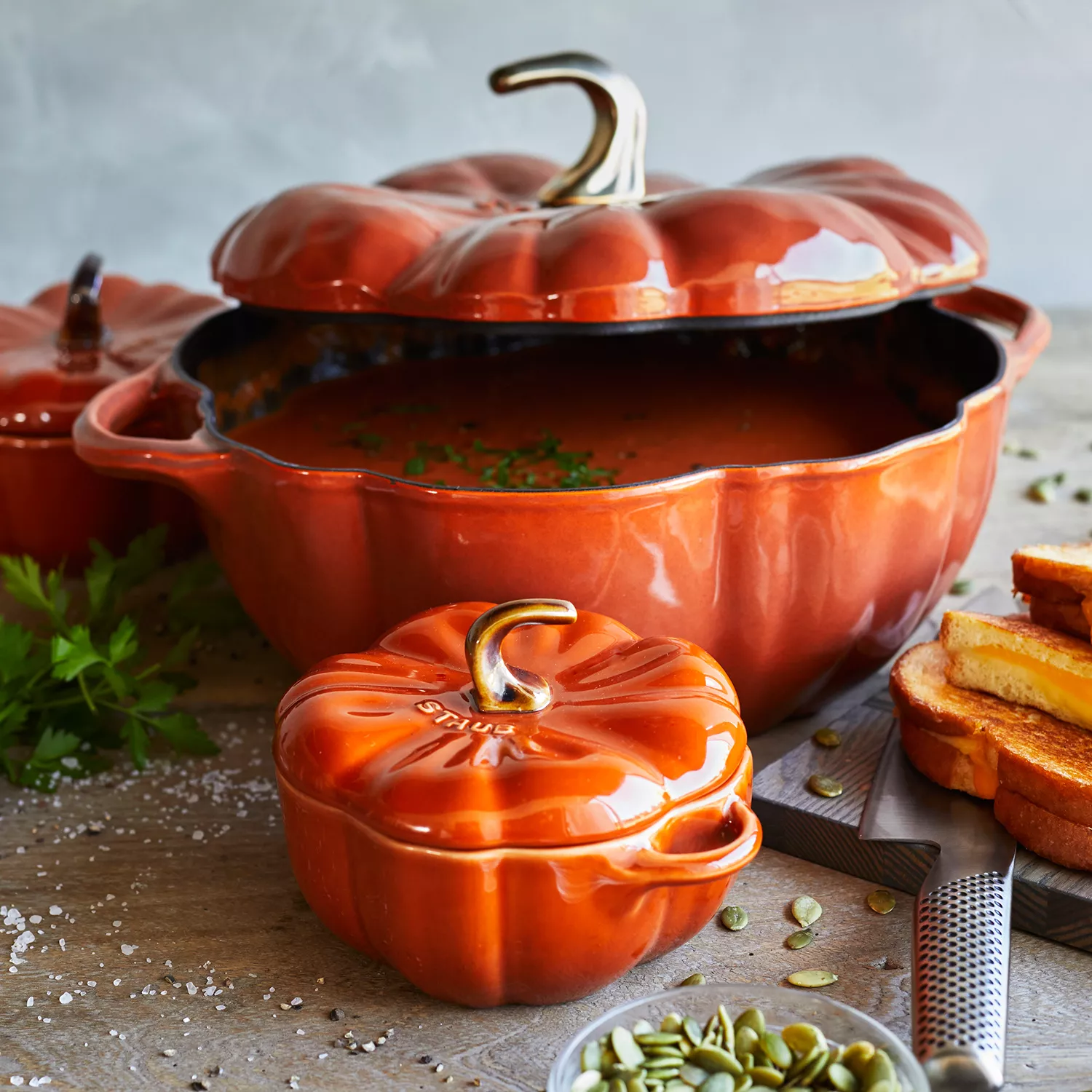 Staub Stoneware Mini Pumpkin Cocotte, .5 qt
