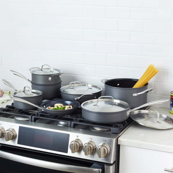 Cuisinart GreenGourmet Hard Anodized Ceramic Nonstick 12-Piece Cookware Set