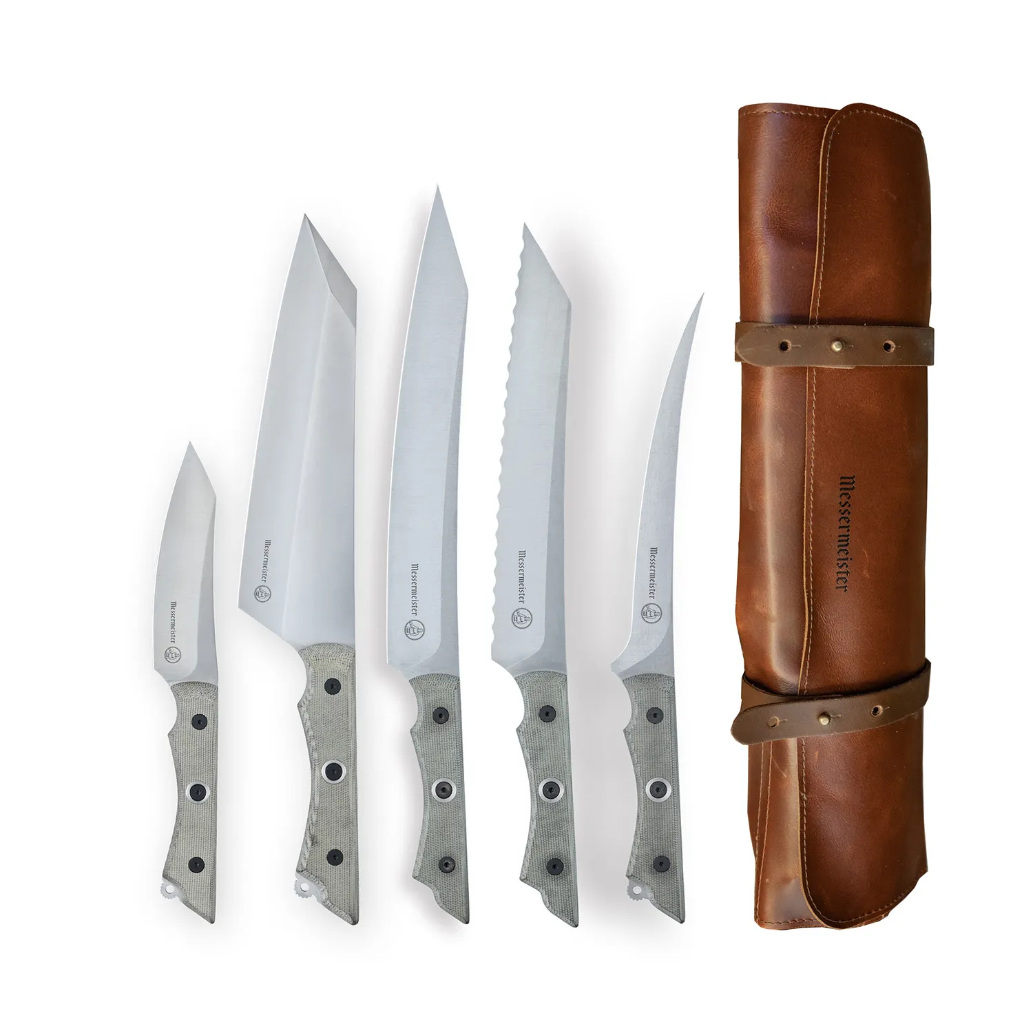 Messermeister Overland Expedtion 6-Piece Leather Roll Knife Set 