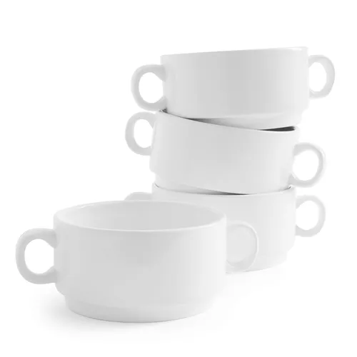 Sur La Table Double-Handle Soup Bowls, Set of 4