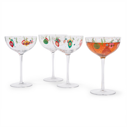Sur La Table Ornament Coupe Glasses, Set of 4