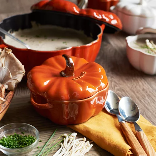 Staub Stoneware Mini Pumpkin Cocotte, .5 qt