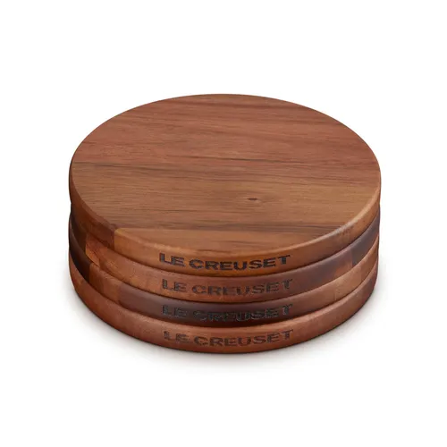 Le Creuset Gourmand Petite Magnetic Wooden Trivets, Set of 4