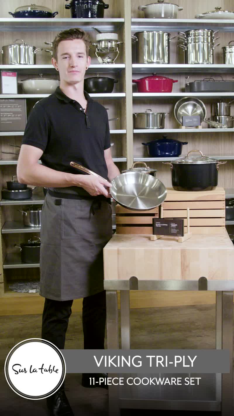 Viking 11 Piece Matte Black Tri-Ply Cookware Set