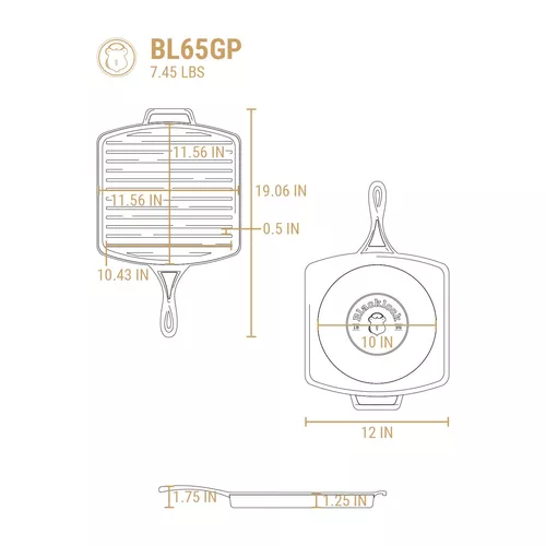 Lodge Blacklock Square Grill Pan, 12&#34;