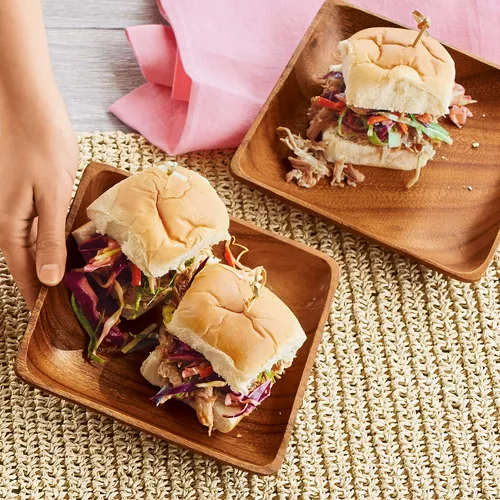 Kalua Pork Sliders with Spicy Slaw